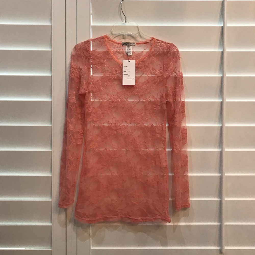 Sheer long sleeve top
